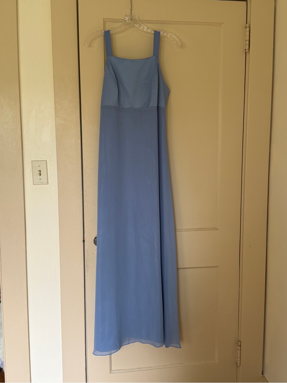 Papell Boutique Light Blue Square-Neck Maxi Dress